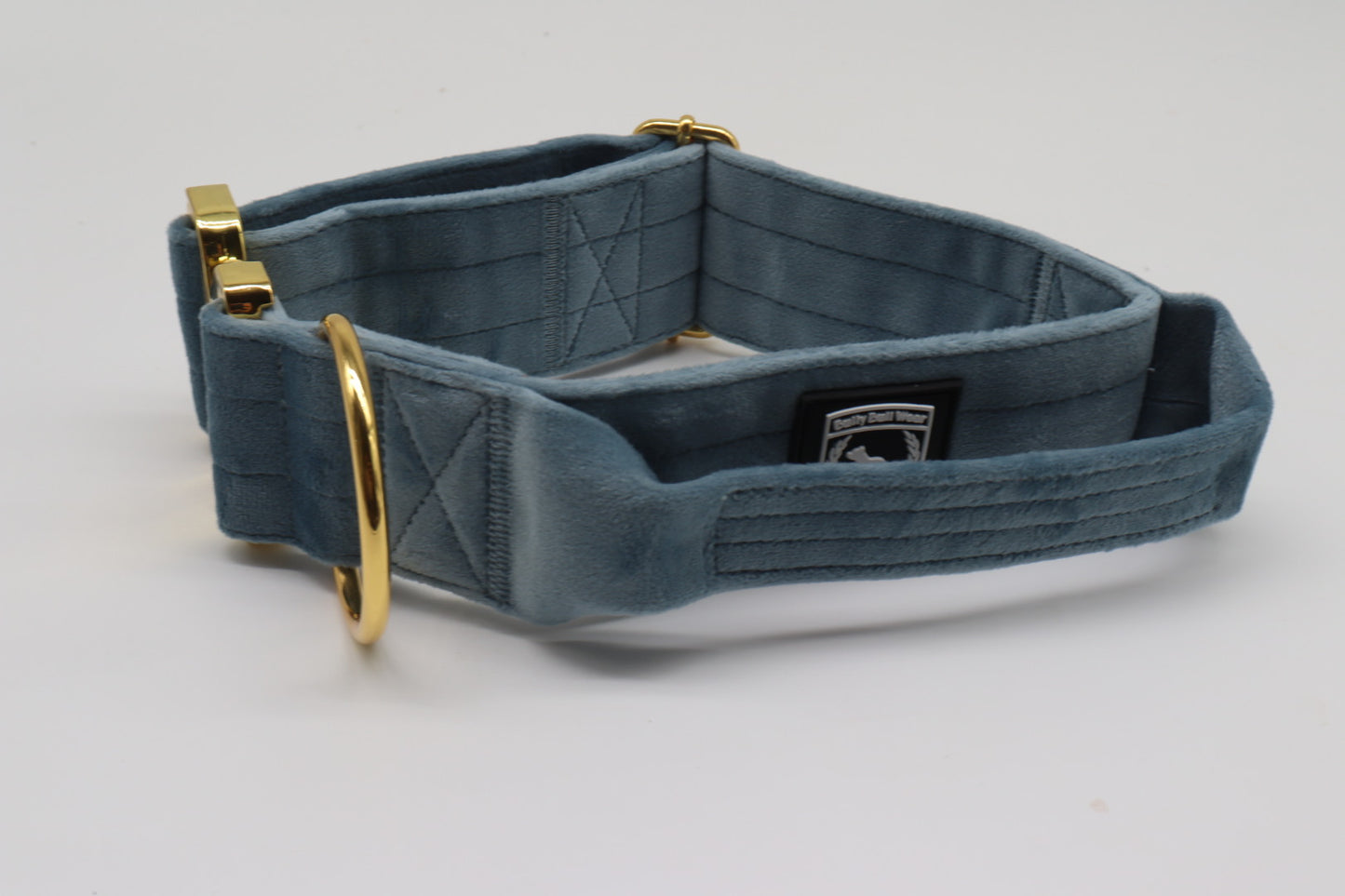 Combat Collar Samt - smokeyblue