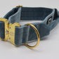 Combat Collar Samt - smokeyblue