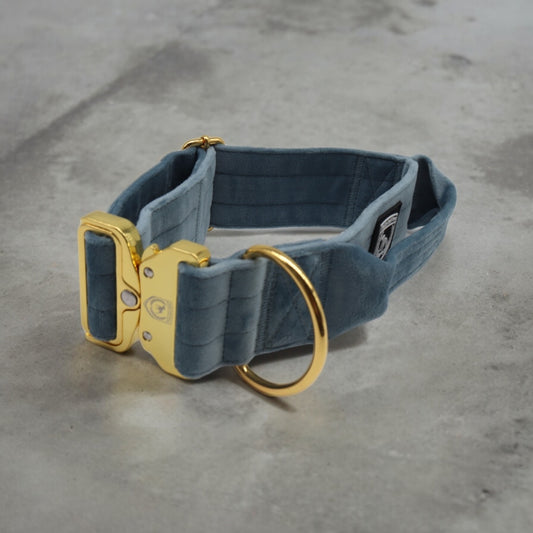 Combat Collar Samt - smokeyblue